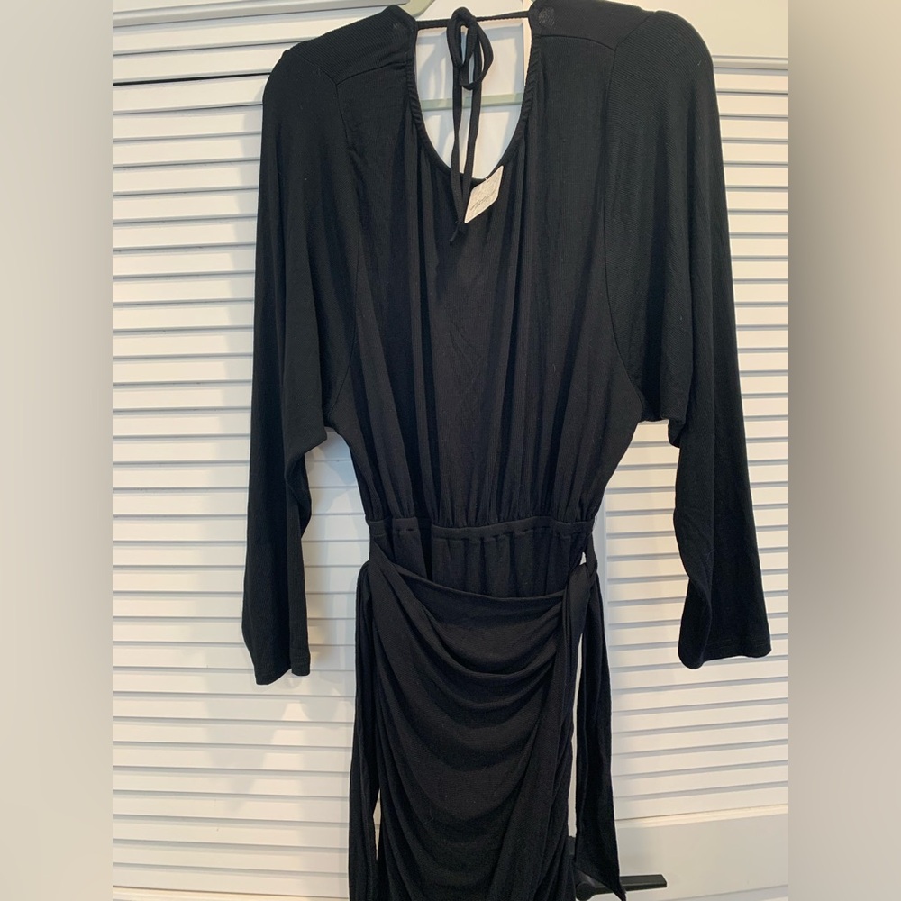 FP Beach‎ Leila ruched faux wrap dress boho goth casual beachy beach core Small